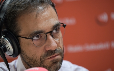 Ignasi Giménez, durant l'entrevista a Ràdio Sabadell/ Roger Benet